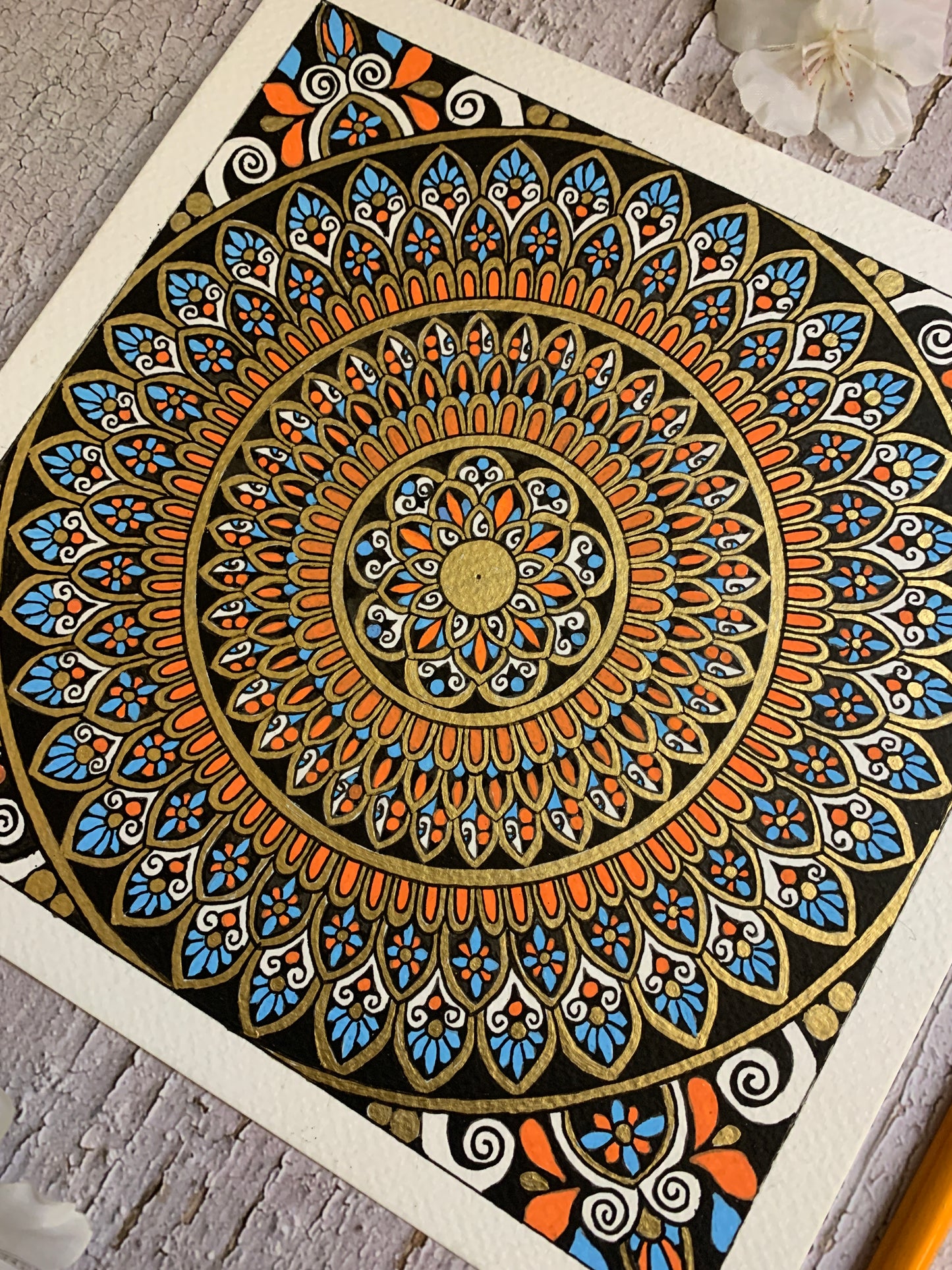 Vasantha Orange Mandala